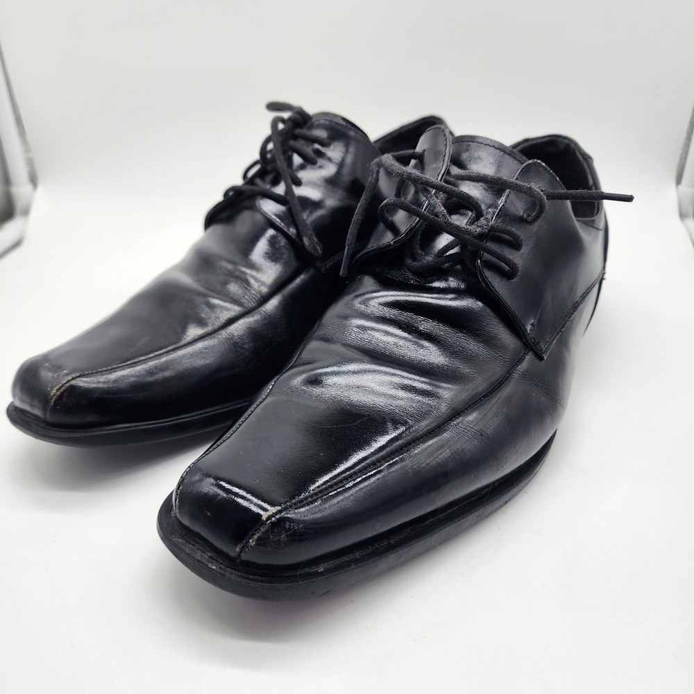 Stacy Adams Canton Oxford Dress Shoes 10.5 M Black Leather Bicycle Toe 20119-001